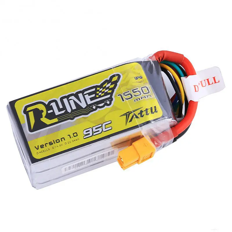 Tattu R-Line Version 1.0 14.8V 1550Mah 95C 4S Xt60 Plug Lipo Battery 1