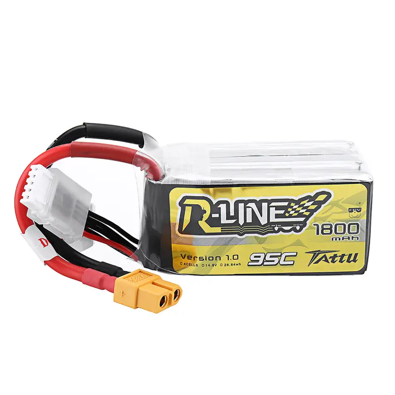 Tattu R-Line Version 1.0 14.8V 1800Mah 95C 4S Lipo Battery For Rc Quadcopter Fpv Racing Drone 1