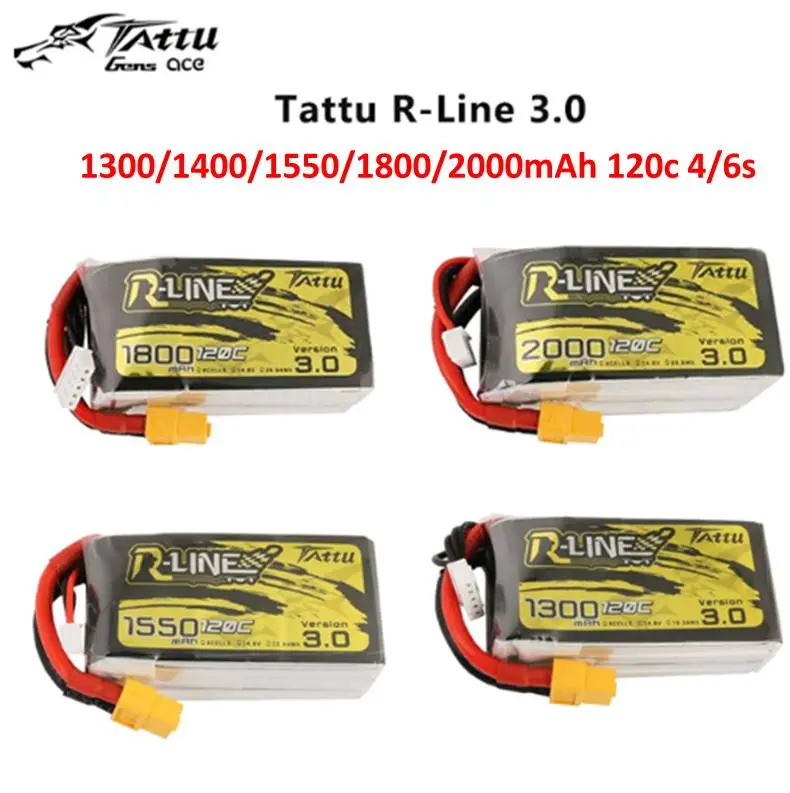 Tattu R-Line Version 3.0 V3 1300/1400/1550/1800/2000Mah 120C 4S 6S 4.2V Lipo Battery Xt60 Plug Fpv Racing Drone Rc Quadcopter 1