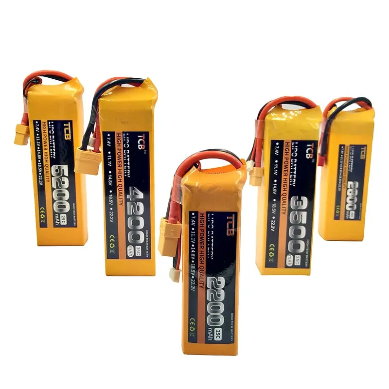 Tcb Rc Lipo Battery 2S 7.4V 2200Mah 2600Mah 3500Mah 4200Mah 5200Mah 25C 35C For Rc Airplane Drone Car 2S 7.4V Toy Batteries Lipo 1