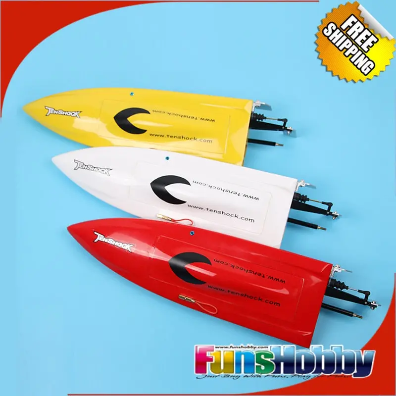 Tenshock Mini Mono Glass Fiber Artr Rc Toy Boat W/Motor Esc Propeller High Speed Remote Radio Control Electric For Kids Adult 1