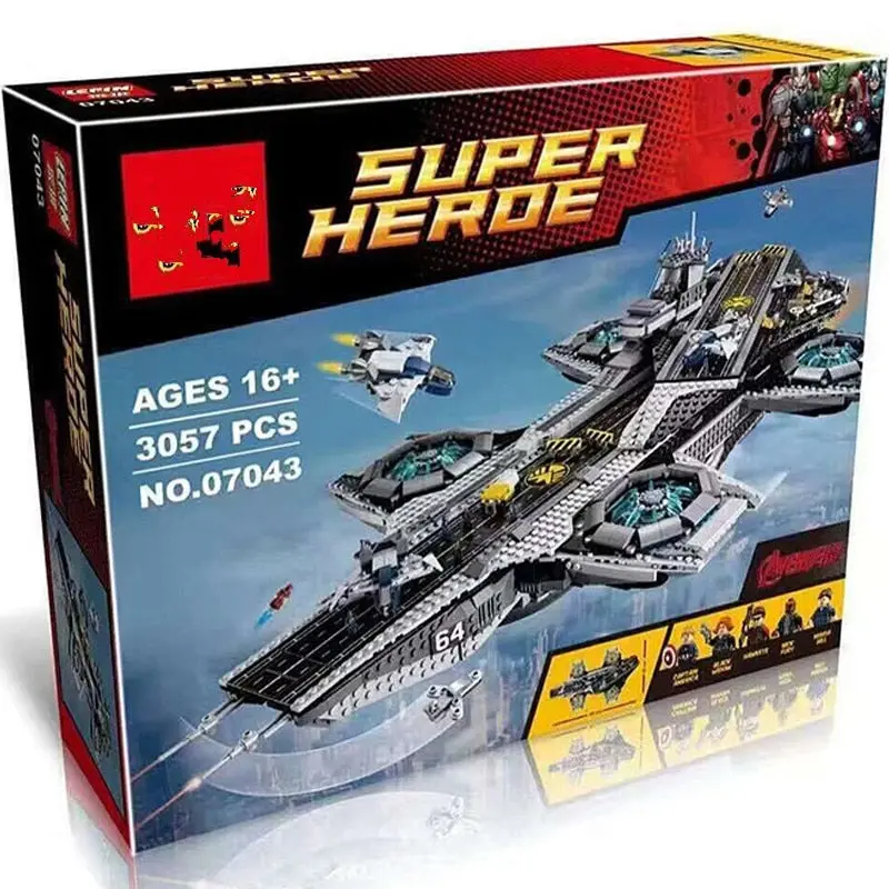The Diy Assemble Gift 07043 Super Heroes The Shield Helicarrier Model Building Kits Blocks Bricks Toys Compatible 76042 1