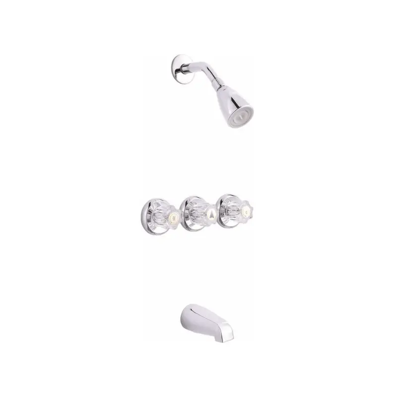 Three-Handle Tub &Amp; Shower Faucet #3552586 1