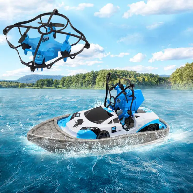 Three-In-One Remote Control Car Speedboat Boat Mini Flight Electric Drift Racing Boat Remote Control Boat Remote Control Car 1