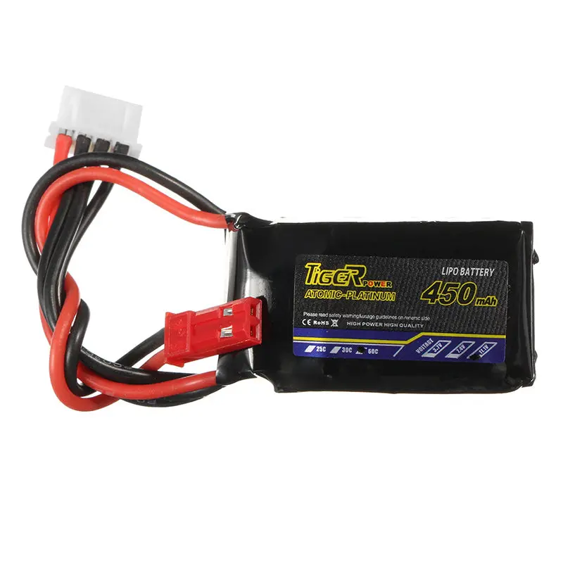 Tiger Power 11.1V 450Mah 60C 3S Lipo Battery Jst Plug 1