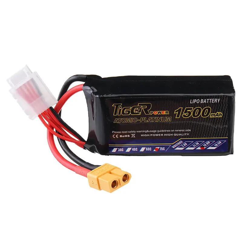 Tiger Power 14.8V 1500Mah 75C 4S Lipo Battery Xt60 Plug For Eachine Tyro99 Fpv Racer Rc Drone 1