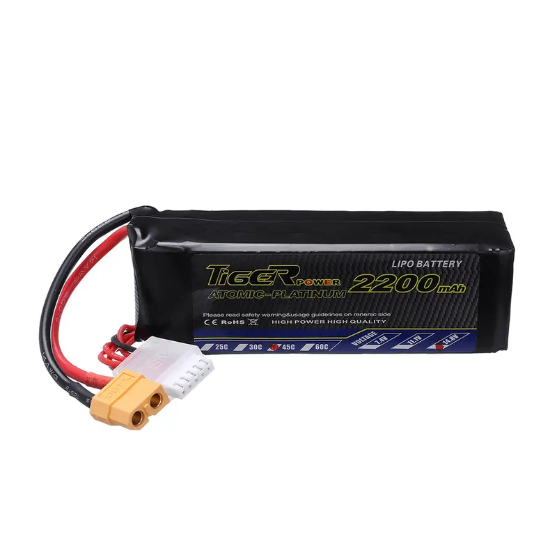 Tiger Power 14.8V 2200Mah 45C 4S Lipo Battery Xt60 Plug For Rc Drone Airplane 1
