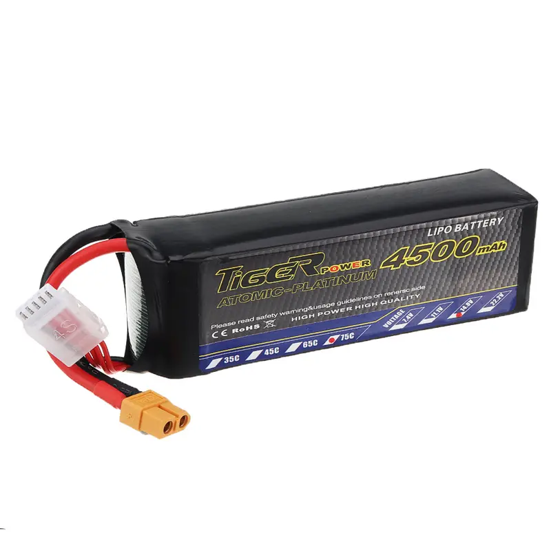 Tiger Power 14.8V 4500Mah 75C 4S Lipo Battery Xt60 Plug For Skyhunter Rc Airplane 1