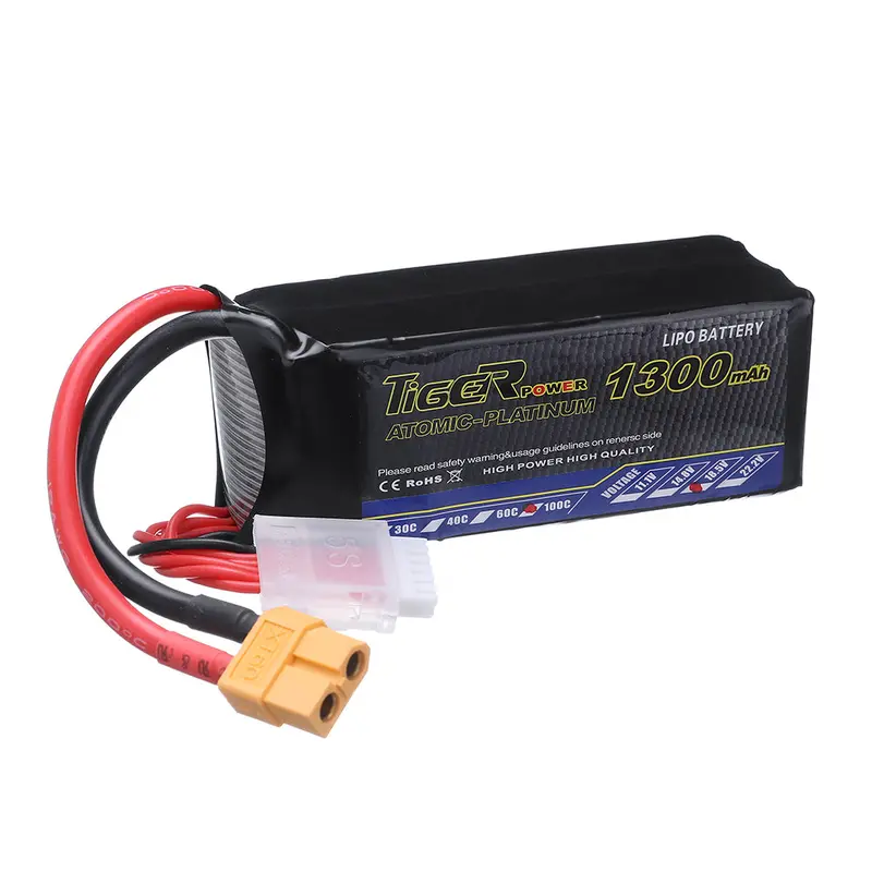 Tiger Power 18.5V 1300Mah 100C 5S Lipo Battery Xt60 Plug For Rc Racing Drone 1