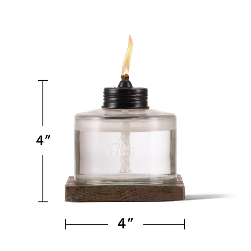 Tiki 4 In. Mixed Material Votive Glass Table Torch Brown & Clear (1 Pack) 1