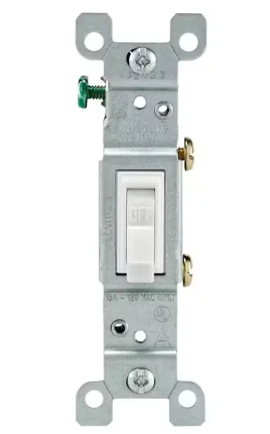 Toggle Switch 15A Single Pole Switch White 1