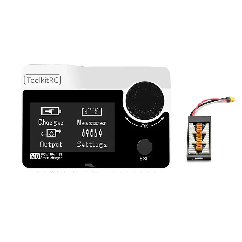 Toolkitrc M8 Dc 10-30V 300W 15A Battery Charger White Color With Amass Xt60 Charger Board 1