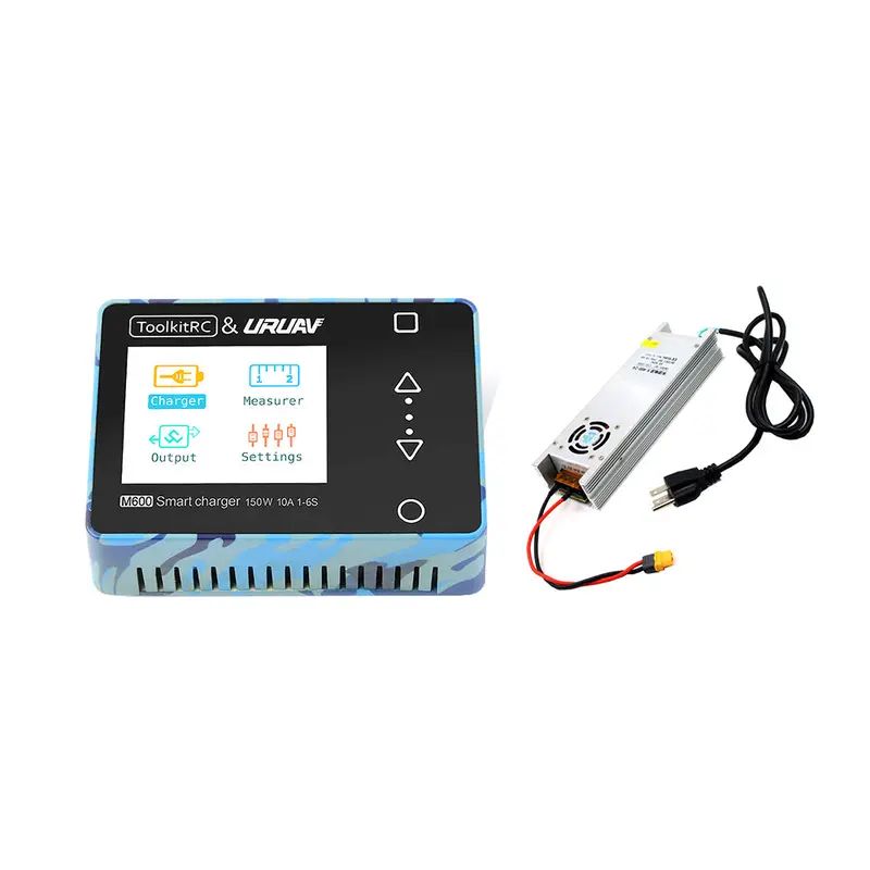 Toolkitrc & Uruav M600 150W 10A Dc Mini Smart Lcd 1-6S Lipo Battery Balance Charger Discharger With Lantian 24V 16.6A Power Supply 1