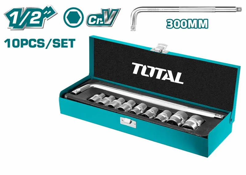 Total 10Pcs 1/2" Socket Set - Thtl121101 1