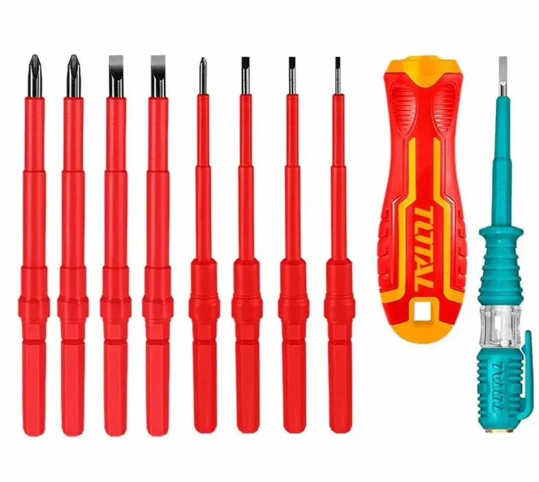Total 10Pcs Interchangeable Insulated Screwdriver Set Thts5106 1
