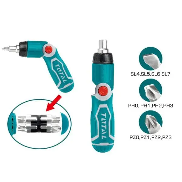 Total 13-In-1 Ratchet Screwdriver Set - Tacsd30136 1