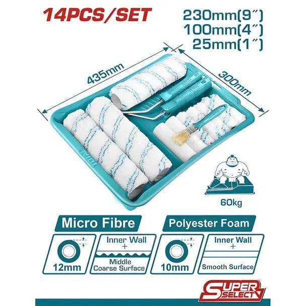 Total 14-In-1 Roller Brush Kit - Tht862302set 1