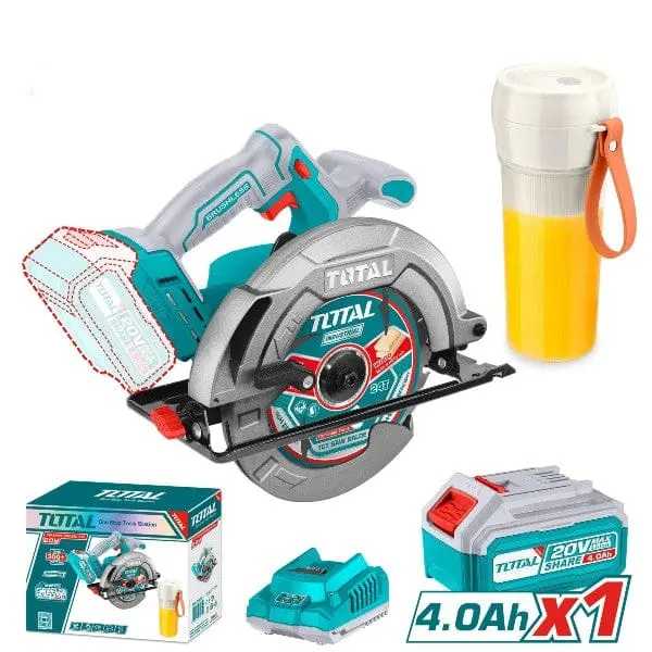 Total 20V Circular Saw Cordless 2 Pcs Combo Kit Utosli240207 1
