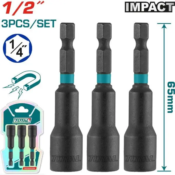 Total 3Pcs Impact Magnetic Nut Set Utac271331 1