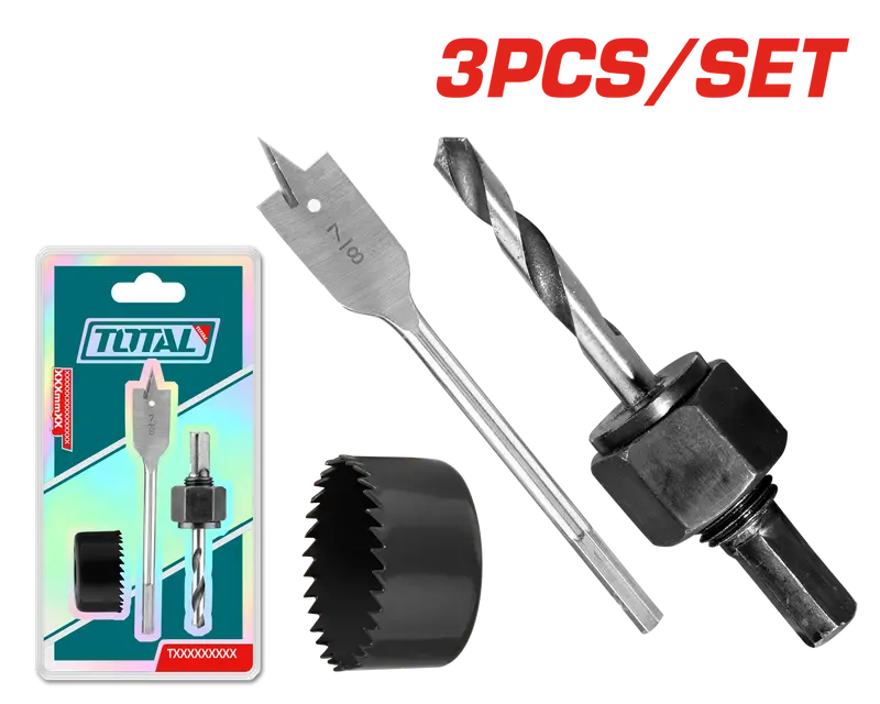 Total 3Pcs Lock Installation Hole Saw Set Tacsh1031 1