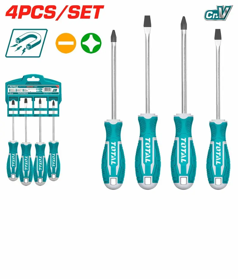 Total 4 Pcs Screwdriver Set - Tht250604 1