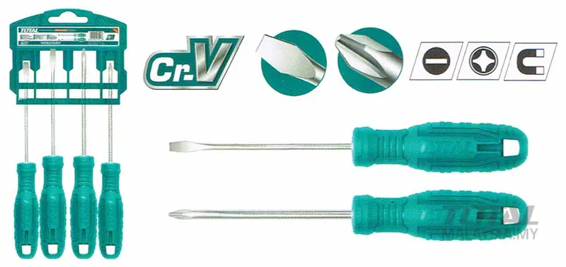 Total 4 Pcs Screwdriver Set- Thtdc250401 1