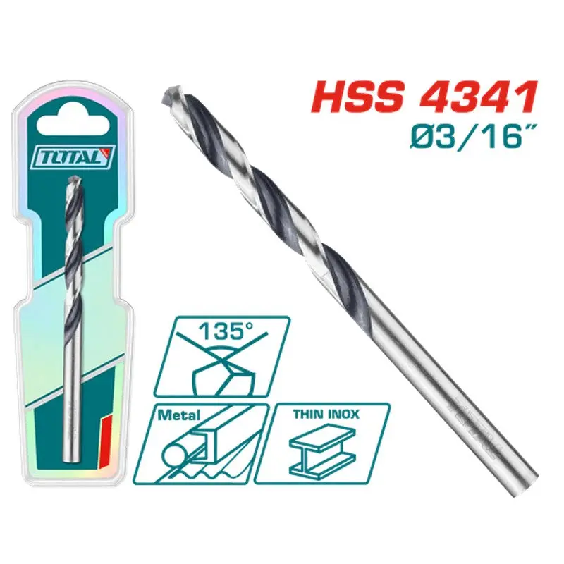Total 4341 Hss Drill Bit 3/16" Tac1201634 1