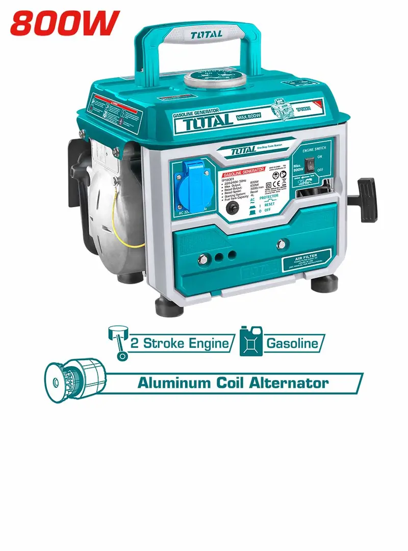 Total 800W Gasoline Generator - Tp18001 1
