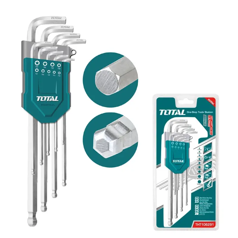 Total 9 Pcs Ball Point Hex Key Tool Se106292 1