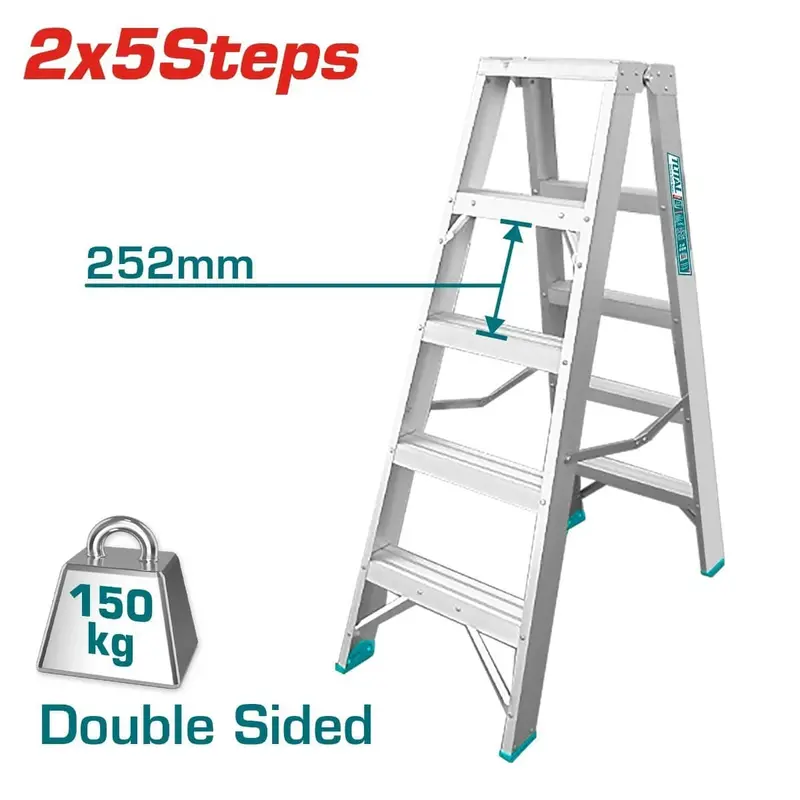 Total Double Side Ladder 2X5 Steps Thlad01051 1