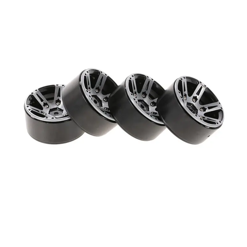 Tpower 4Pc 1.9 Inch Metal Tire Wheel With Screws For 1/10 Rc Car Crawler Axial Scx10 90046 D90 1