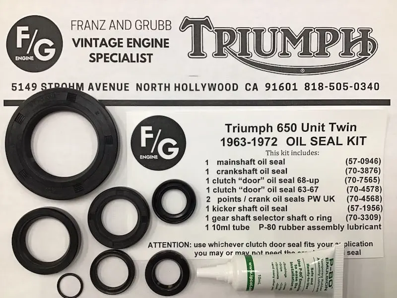 Triumph 500 650 750 Twins Engine Oil Seal Kit 1