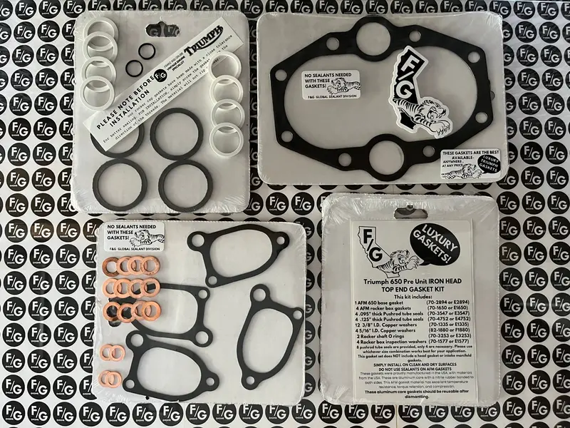 Triumph Pre Unit 650 Iron Head Top End Gasket Kit 1950-1959 1
