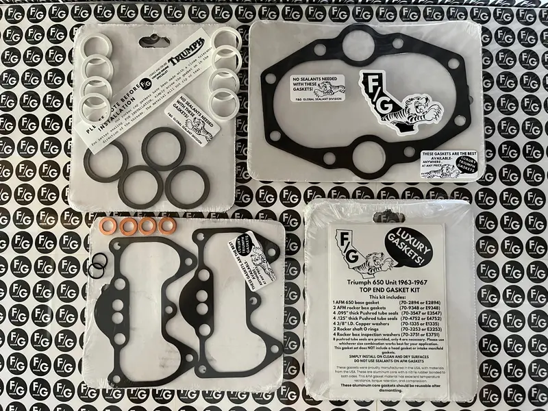 Triumph Unit 650 Top End Gasket Kit 1963-1967 1