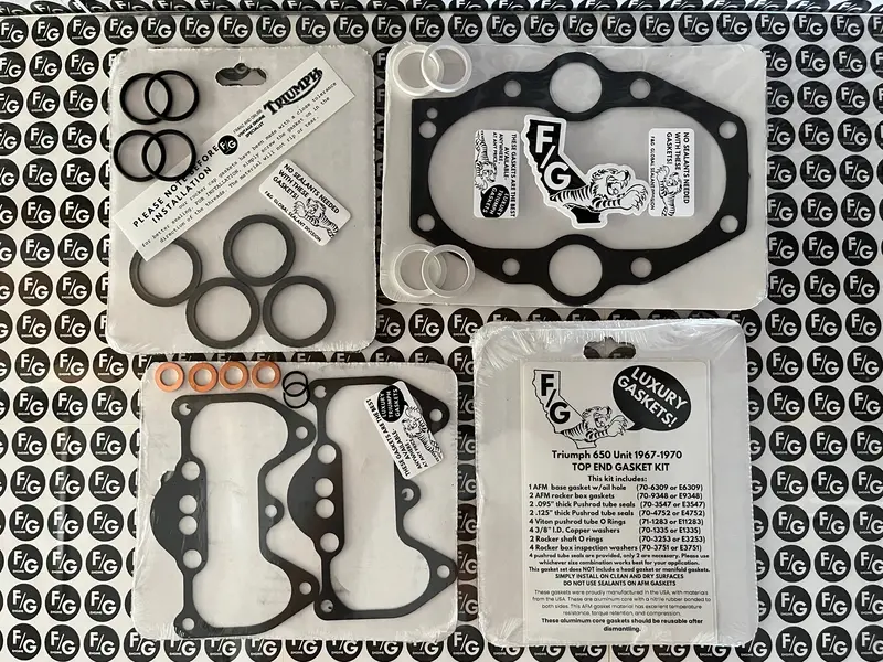 Triumph Unit 650 Top End Gasket Kit 1967-1970 1