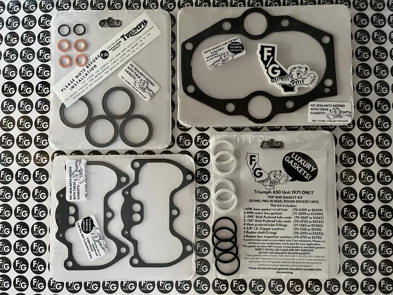 Triumph Unit 650 Top End Gasket Kit 1971 Only 1