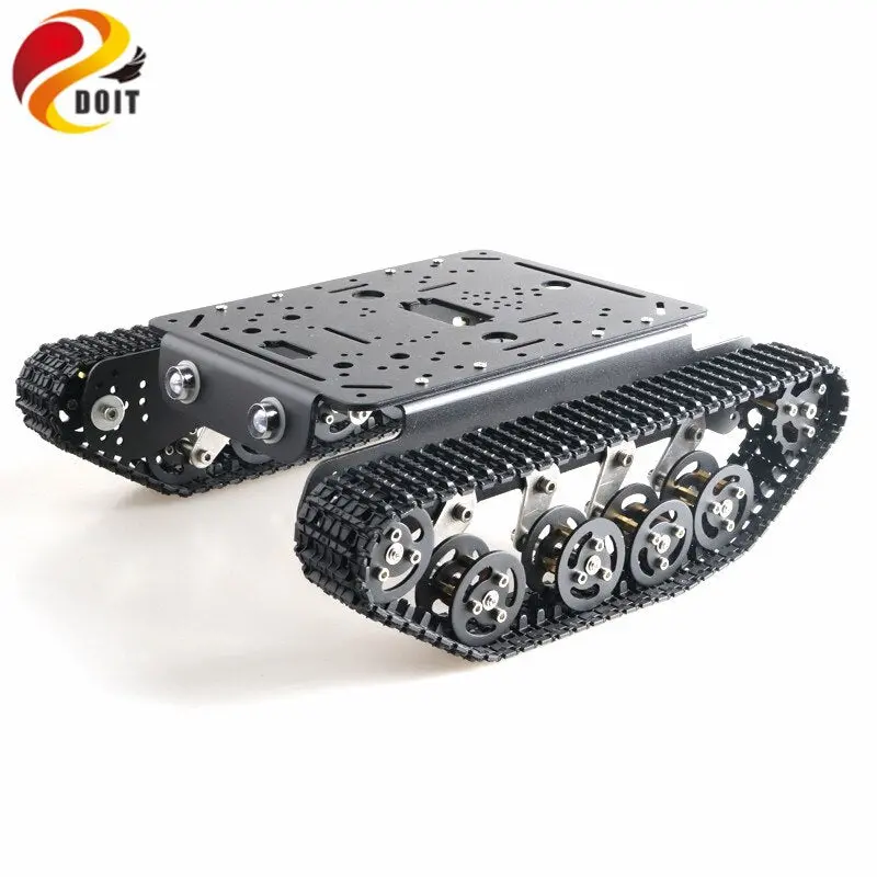 Ts100 Shock Absorber Tank Car Aluminum Alloy Chassis Frame With Robotic Arm Interface Holes For Modification, Diy, Tank Model 1