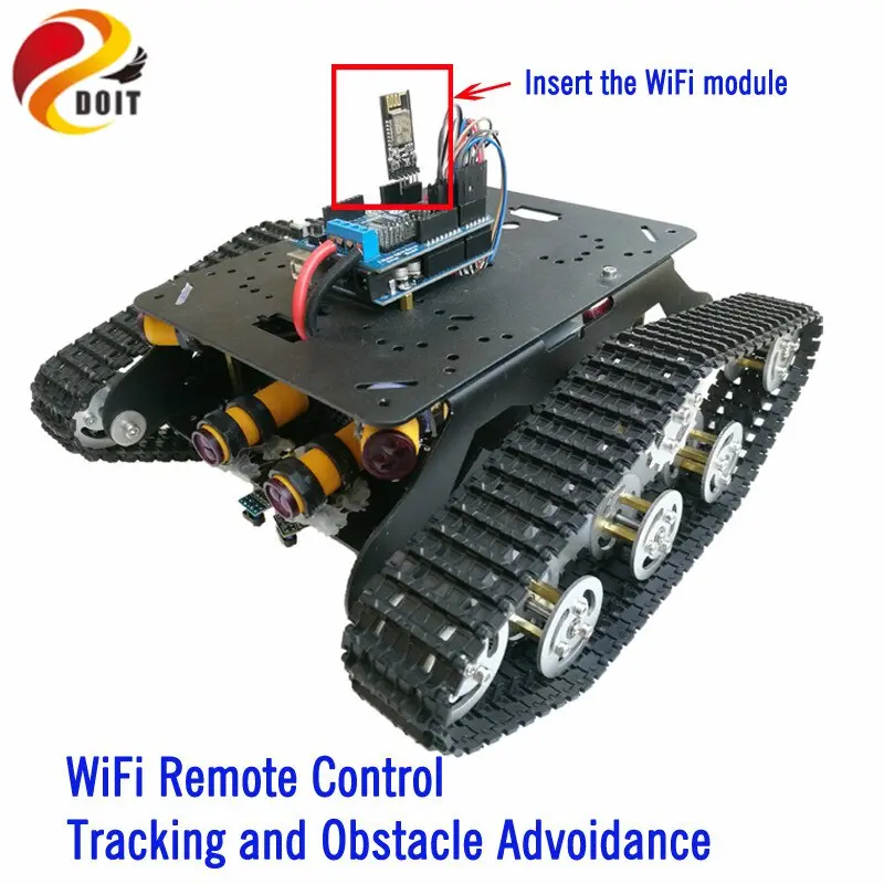 Tsd300 Arduino Bluetooth/Wifi Control Crawler Tank Car Chassis With Tracking And Obstacle Avoidance Rc Remote Toy 1