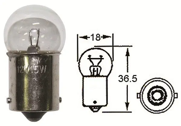Two Hl1623 Indicator Bulb Small Head 12V 15W Ba15s 1