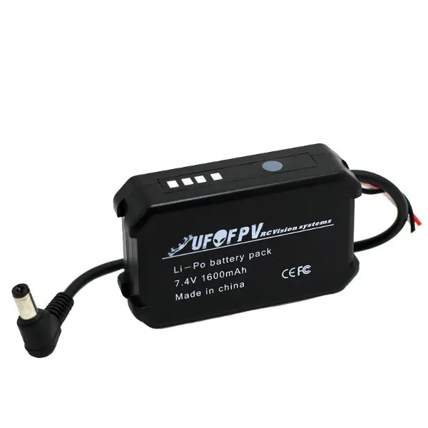 Ufofpv 7.4V 1600Mah Li-Po Battery Pack With Led Indicator For Fatshark Hd2/V3 Fpv Video Goggles 1