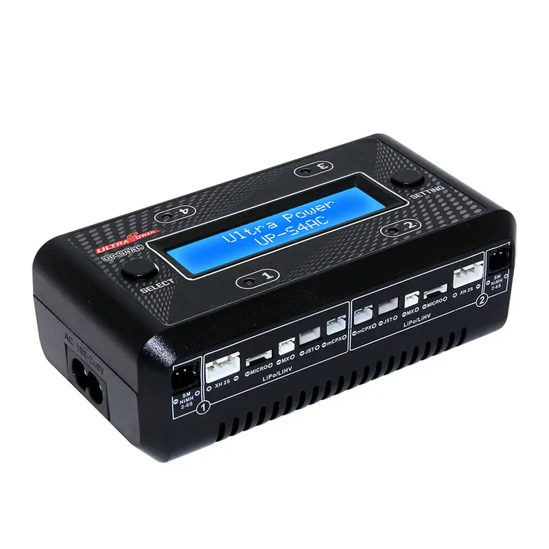 Ultra Power Up-S4ac 4X7w 1A Ac/Dc 1S-2S Lipo/Lihv 2S-6S Nimh/Nicd Battery Charger With Sm Xh Micro Mx Jst Mcpx 2