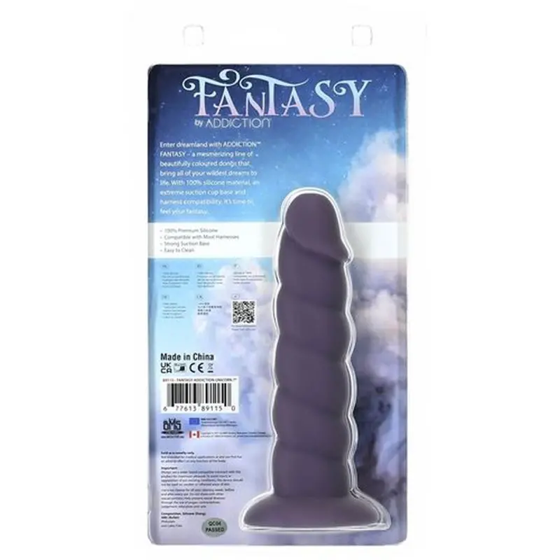 Unicorn Silicone Dildo 7In Purple. 1