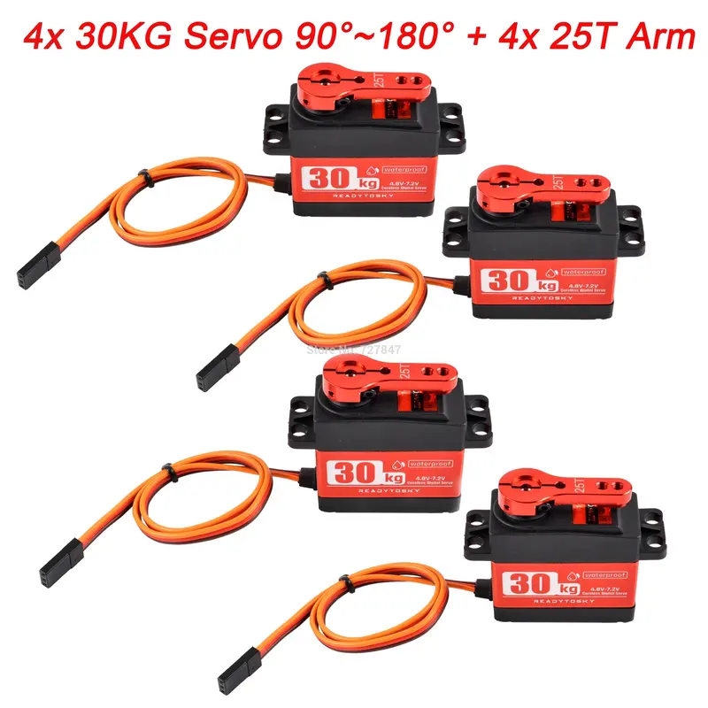 Update 180 Degree Rc Servo 20Kg / 25Kg / 30Kg Full Metal Gear Digital Servo Baja Waterproof Of Version 25T Arm For Cars Rc Toy 1