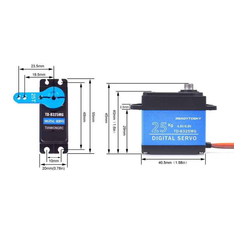 Update 180 Degree Rc Servo 20Kg / 25Kg / 30Kg Full Metal Gear Digital Servo Baja Waterproof Of Version 25T Arm For Cars Rc Toy 4