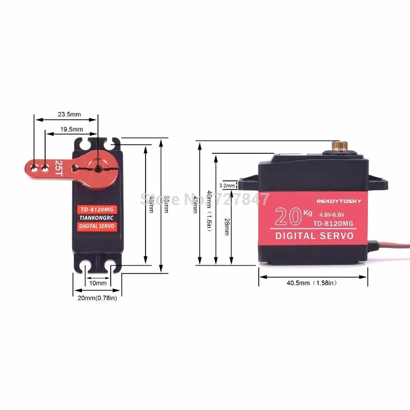 Update 180 Degree Rc Servo 20Kg / 25Kg / 30Kg Full Metal Gear Digital Servo Baja Waterproof Of Version 25T Arm For Cars Rc Toy 5