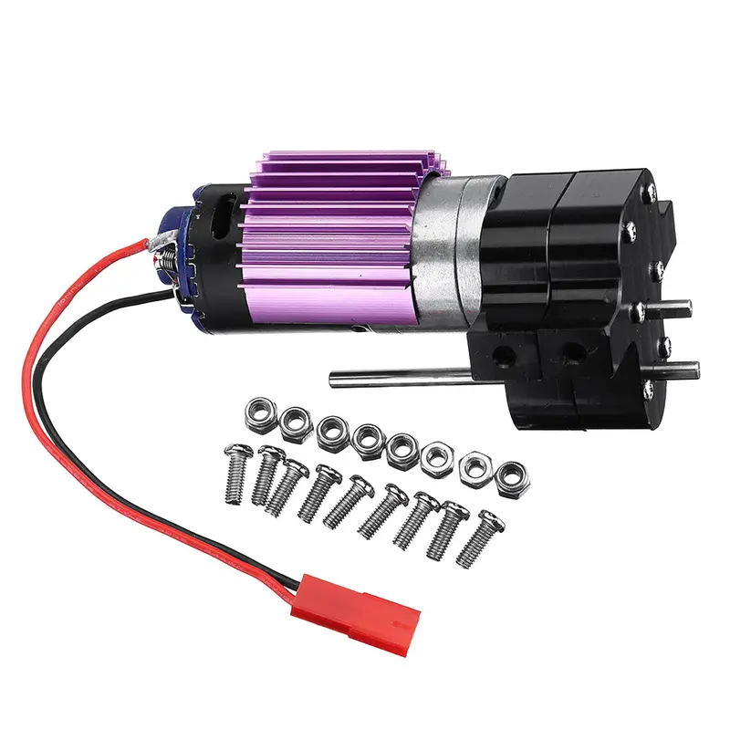 Upgraded Metal Transfer Gear Box With 370 Motor For Wpl 1/16 4Wd 6Wd Jjrc Q60 Q61 Black 1