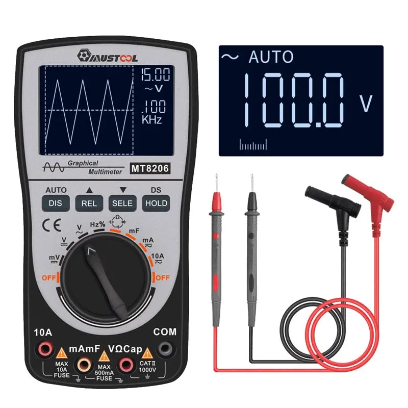 Upgraded Mustool Mt8206 2 In 1 Intelligent Digital Oscilloscope Multimeter With Analog Bar Graph 1