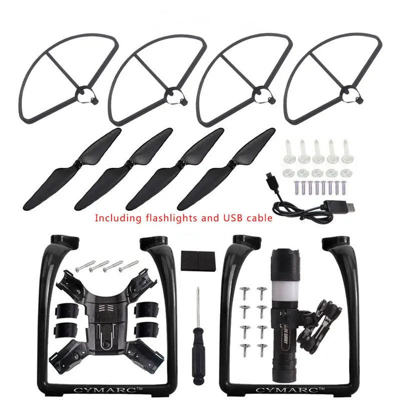 Upgraded Propeller Blade Protector Flashlight Black Kit Rc Quadcopter Parts For Hubsan H501s 1