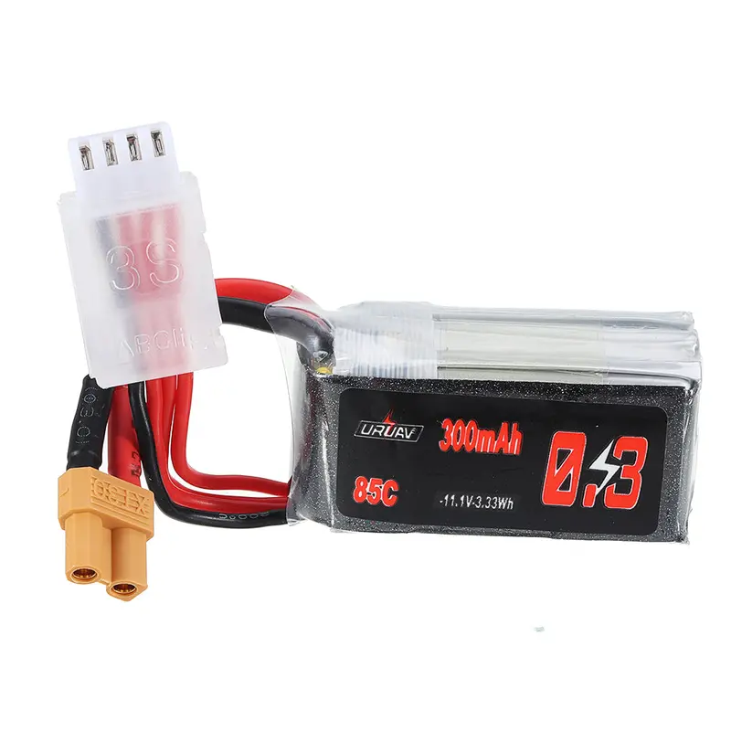 Uruav 11.1V 300Mah 85C 3S Lipo Battery Xt30 Plug For Fpv Racing Drone 1