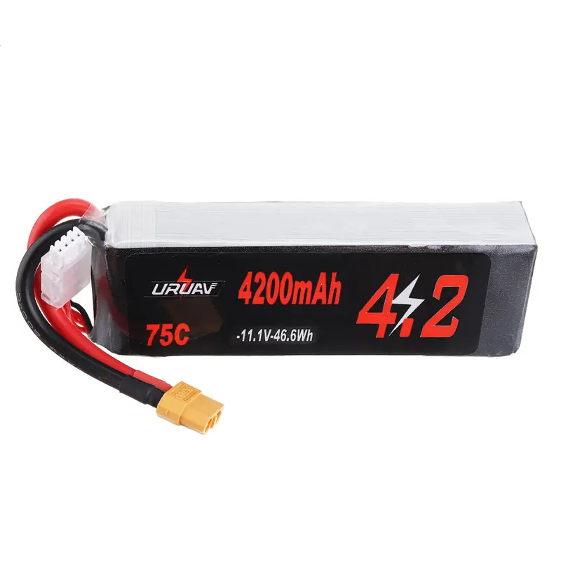 Uruav 11.1V 4200Mah 75C 3S Lipo Battery Xt60 Plug For Rc Racing Drone 1